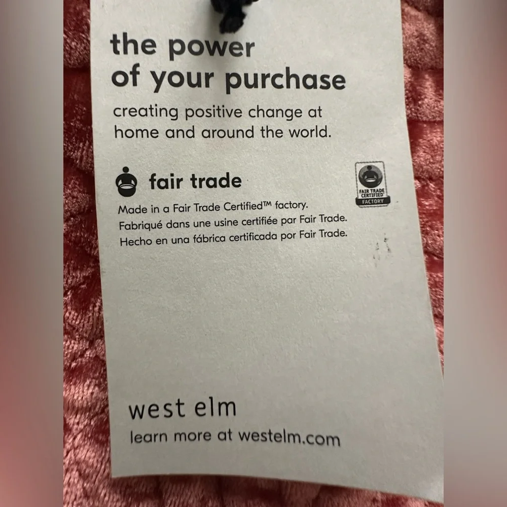 West Elm Blush Velvet Pillow Covers NWT